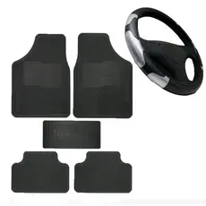 Tapete Automotivo Universal + Capa De Volante Universal Prata