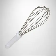 Batedor Massas clara Em Neve Fouet Fuet 25cm Branco Polietileno Confeitaria Chef Gourmet Reforçado