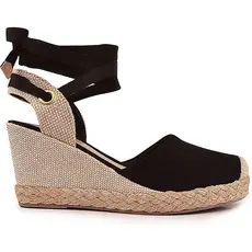 Anabela Espadrille Feminina com Fita de Amarrar na perna Moda Modesta com Amarração Ref: 893