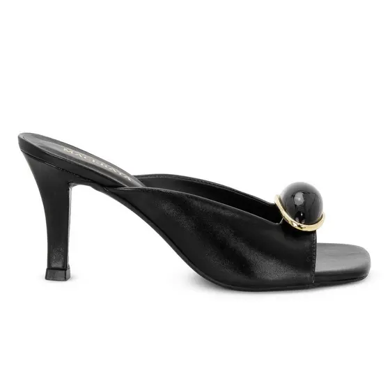 Tamanco Feminino Macerata Elegante Moderno Bico Quadrado Detalhe Madrepérola Geométrico Ref: T041