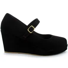Salto Anabela Boneca Feminina Melissa Preto Nobuck Moda Lolita Ref: 890