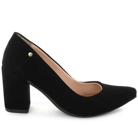 Scarpin Feminino Salto Bloco Quadrado Geométrico Modelo Tradicional Moda Modesta Ref: 94.84