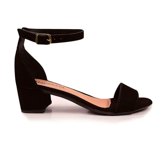 Sandália Salto Médio Feminina com Fecho de Fivela Moda Casual Saltinho Ref: 074