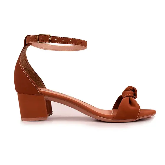 Sandália com Salto Médio Feminino com Fecho de Fivela Moda Casual Saltinho Ref: 075
