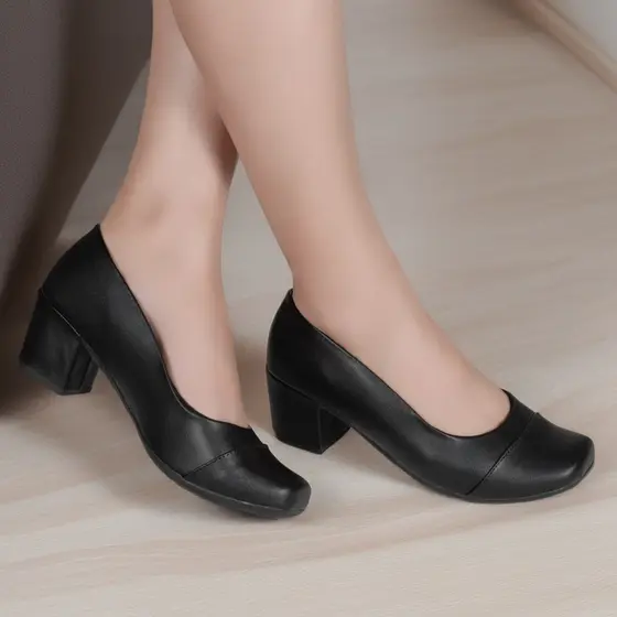 Scarpin Feminino Confortável Branco | Salto Médio Elegante p/ Trabalho e Dia a Dia Ref: 070