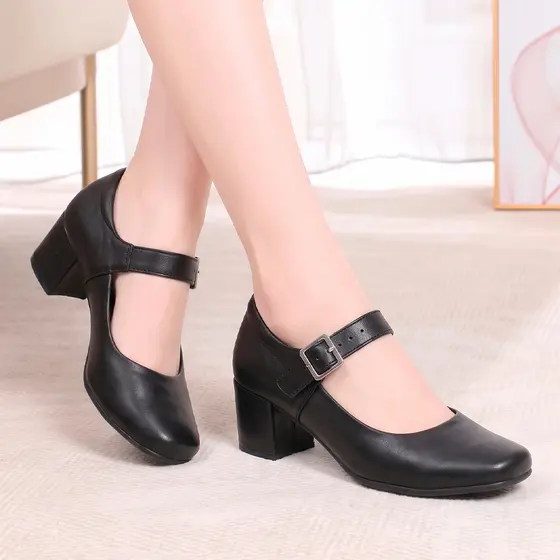 Sapatos de Salto Mary Jane Lolita Confortável Sapatos Francês Minimalista Macerata Ref: 170