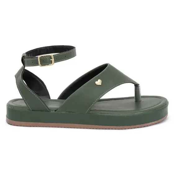 Sandália Feminina com Fivela Estilo Chinelo Flatform de Dedo Asa Delta Ref: 017