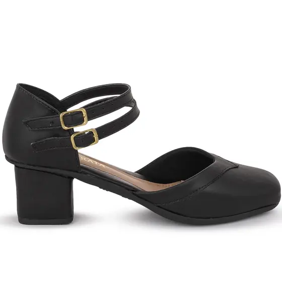 Sandália Feminina Salto Bloco Verde com Fivela Dupla Confortável e Elegante Ref: 1065