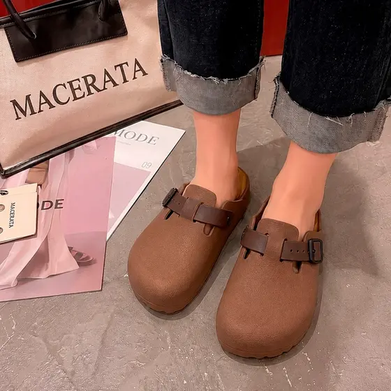 Mule Clog Feminino Confortável Antiderrapante Super Leve no Estilo Boston Minimalista Ref: C-01