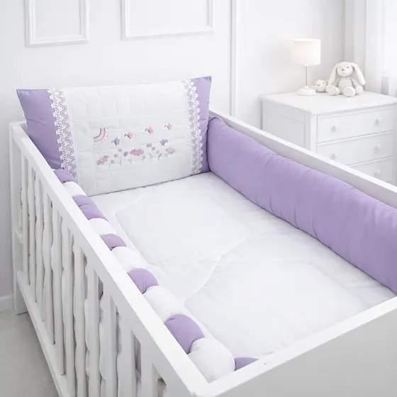 Kit Berço Americano Menina 09 Peças Linha Afeto Micro Percal - Várias Cores