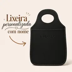 Lixeira Automotiva Personalizada com Nome Lixinho de Carro em Couro Ecológico