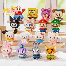 Blocos Micro Compatíveis com Lego, Boneca de Animação Quebra-Cabeça Montável