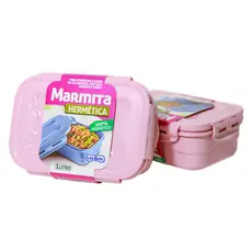 Porta Alimentos Marmita Hermética - Tampa com Travas e Vedação em Silicone - Dois Tamanhos