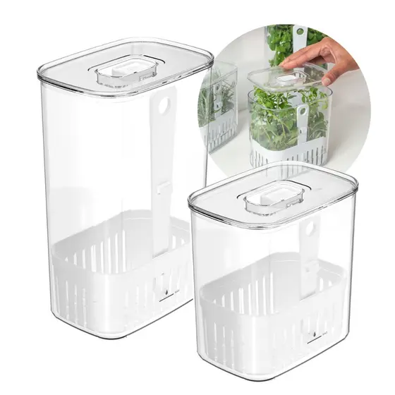 Organizador de Temperos para Geladeira com Cesto Escorredor 1,5L e 2,3L - Ou Linha Clear Fresh