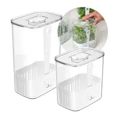 Organizador de Temperos para Geladeira com Cesto Escorredor 1,5L e 2,3L - Ou Linha Clear Fresh