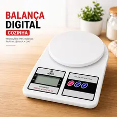 Balança Digital Precisão Eletrônica 10kg Branca Multifuncional Culinária Fitness Viagem Cozinha Mesa