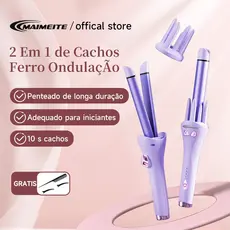 MAIMEITE 2 Em 1 de Cachos Ferro Ondulação Cerâmica Chapinha e Cacheador De CabeloAutomático Giratório110v e 220v bivolt