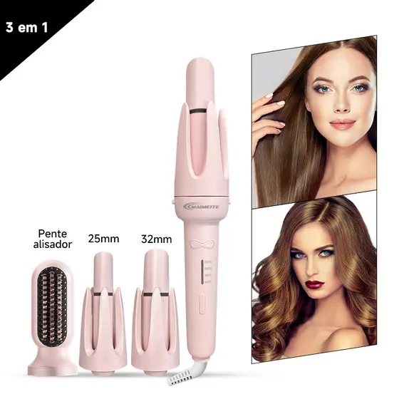 MAIMEITE Modeladora De Cachos 3 em 1 - Babyliss Automático 25mm 32mm ,  De Cabelo De Cerâmica Elétrica