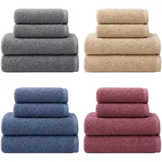 Jogo de Toalha de Banho SoftMax® Kit 4 Peças 100% Algodão Penteado Grande Felpuda Macia Absorvente