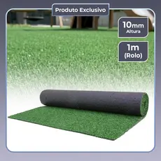 Grama Sintética 1m x 10m e 10 milimetros altura Artificial Decorativa Tapete Proteção UV Premium