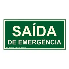 Placa Saida de Emergencia 10x20 fotolumiscente S12 -    01 Unidade