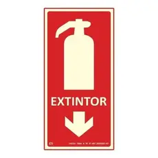 Placa de EXTINTOR 10x20 E5 fotoluminescente SEGURANÇA CONTRA INCENDIO