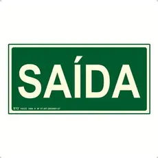 Placa de SAIDA - fotoluminescente 10x20 - S12