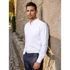 Camisa Social Masculina Manga Comprida Escritório Casual De Boa Qualidade Slim Fit Com Elastano