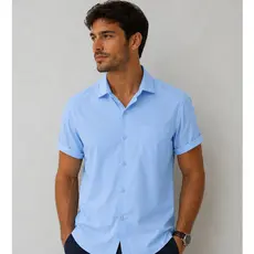 Camisa Social Manga curta com bolso,100% Microfibra,Não amassa,não precisa passar a ferro e é fresco para usar no verão.