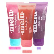 Sabonete Facial Esfoliante Melu ruby rose limpeza de pele skin care