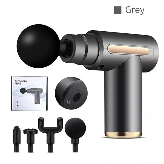 Massageador Elétrico de Alta Frequência – Pistola de Massagem Muscular Portátil e Profissional