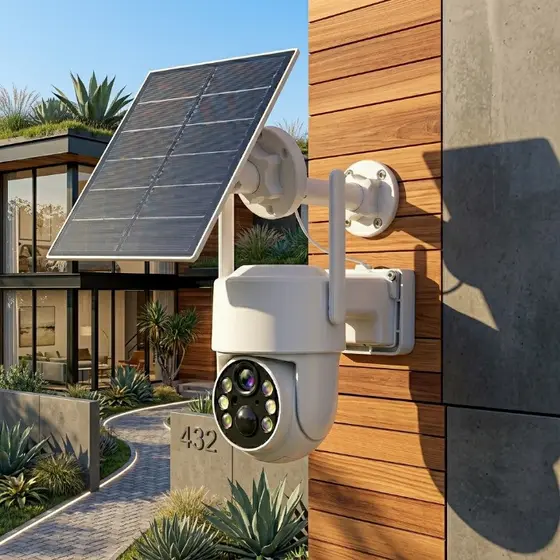 Câmera Wi-Fi Solar com Alerta de Movimento e Visão Noturna SIMPLUS