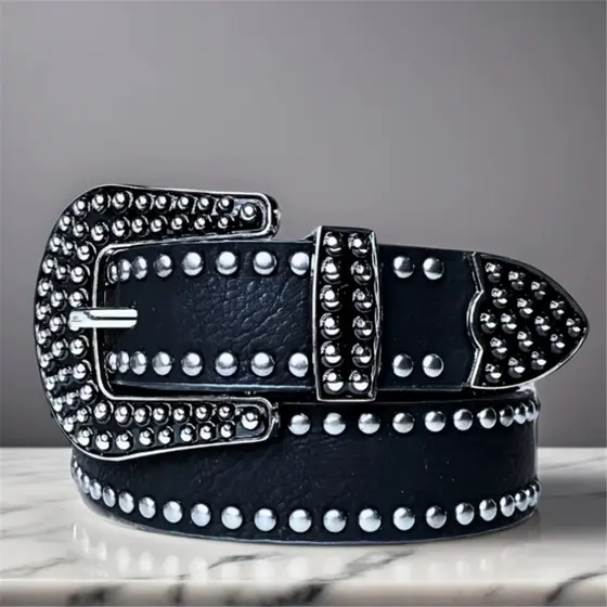 Cinto Feminino Com Tachas  Cinto Country Moda Para Rock Balada Festival