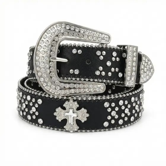 Cinto Country Feminino Com Strass Cruz Oklahoma Country