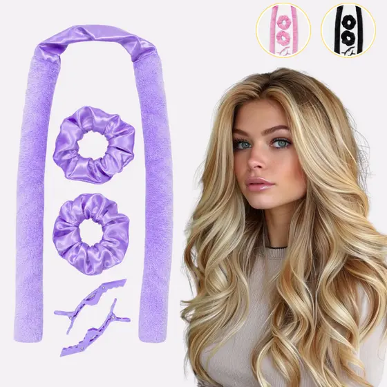Kit Modelador de Cachos Luxury com Scrunchies – Cachos Naturais feitos sem calor