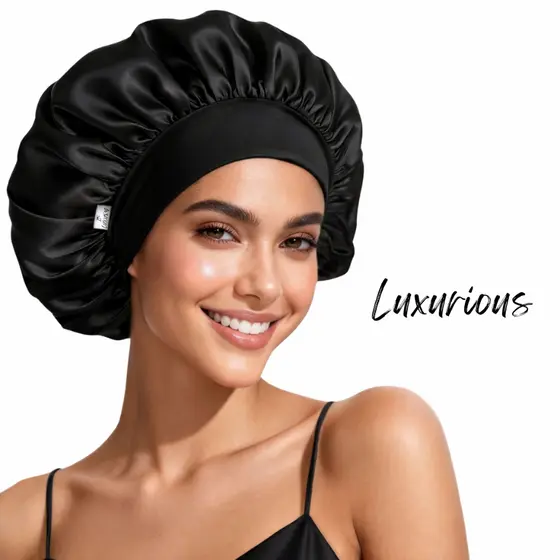 Touca de Cetim de luxo COM ELASTANO, Faixa Confortável, não marca a raiz, Anti-Frizz, Antiqueda, duravel e Resistente.