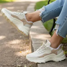 Tênis Plataforma Tratorado Feminino Sneaker Estiloso Confortável Ótima Qualidade Resistente Em Alta