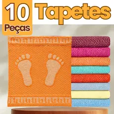 Tapete Piso Pezinho Sala, Cozinha,Banheiro Escritório 10 pçs  Confort 45 x 65 cm 100% Algodão
