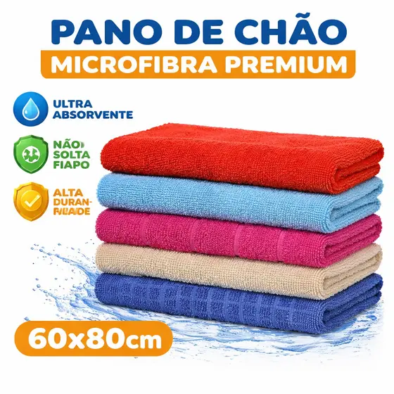 Pano de Microfibra Gigante Avelulado, Pano de Copa, Cozinha Pano de Chão Alta Absorção Até 10 Unidades