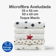 Kit Panos de Microfibra Aveludada Limpza Clean Pano Prato Limpeza Premium Gourmet Nalitex