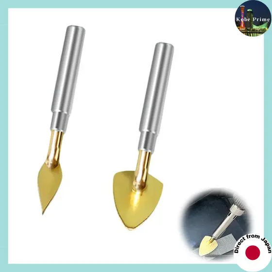 PAVIKE Soldering Iron Tip Set - 2 Replacement Tips, Tip Kit with Round Shank Flat Head, Soldering Iron Parts, Suitable for Plastic Repair, Leather Crease Treatment, Doll Clothing Shaping, Frame Adjustment, and Bumper Repairs.