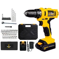 Furadeira Parafusadeira 3/8 12v Bivolt The Black Tools + Jogo De Soquete 40 Peças