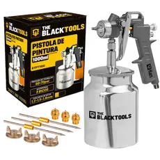 Pistola Pintura Sucção 1000ml 3 Bicos 1.2 1.5 1.8 - Btpt1100 Profissional The Black Tools