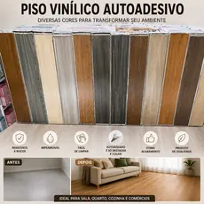 Piso Vinílico Adesivo Madeira Lavável Autocolante 36 Peças 5m² Revestimento Decorativo 91x15cm