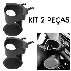 Kit 2 Peças Suporte Para Copo Bebidas Universal Automotivo Carro Ajustável Preto