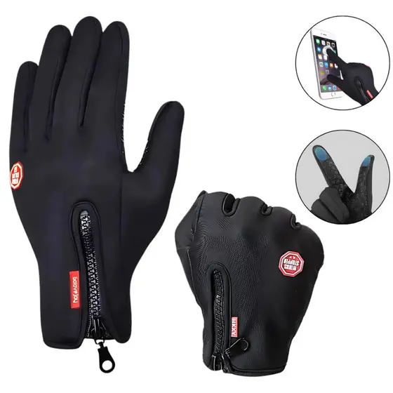 Luvas Térmicas Unissex Touch Screen e Compatível com Tela Sensível ao Toque para Ciclismo e Esportes