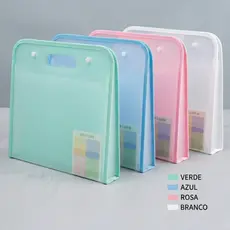 Pasta Sanfonada 13 Divisórias Com Etiquetas Identificadoras Organizadora De Documentos Escolar