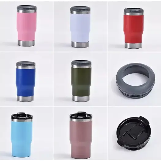 Porta Cerveja Garrafa Térmica Latinha De Aço Copo 420ml Com Abridor de Garrafas