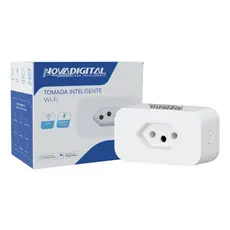 Tomada Inteligente Wifi Novadigital 10a 3 Pinos Alexa Google Tuya Smart Life 110v 220v Bivolt Branca Branco