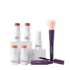 Kit de Maquiagem Completa Le Moritz para Pele Madura com Máscara de Cílios Regenerativa Blush Hidratante Contorno